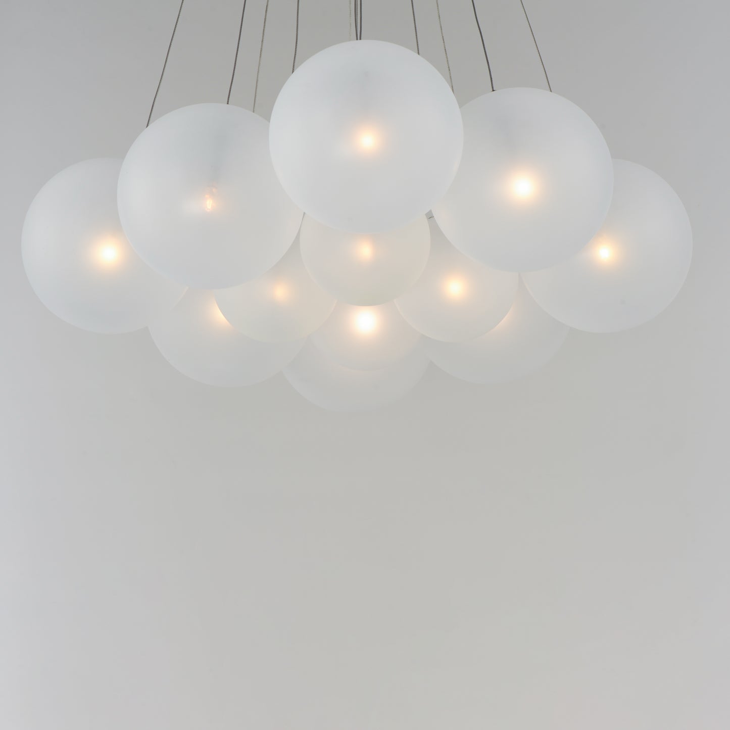 Burst 12-Light LED Pendant Frost Satin Nickel by ET2