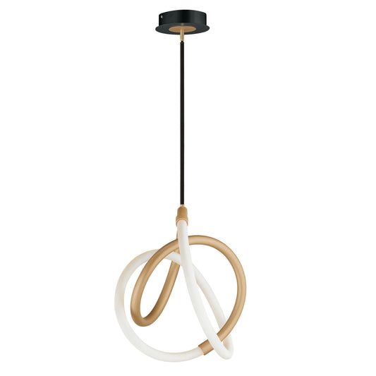 Mobius 12" LED Mini Pendant Black/Gold by ET2