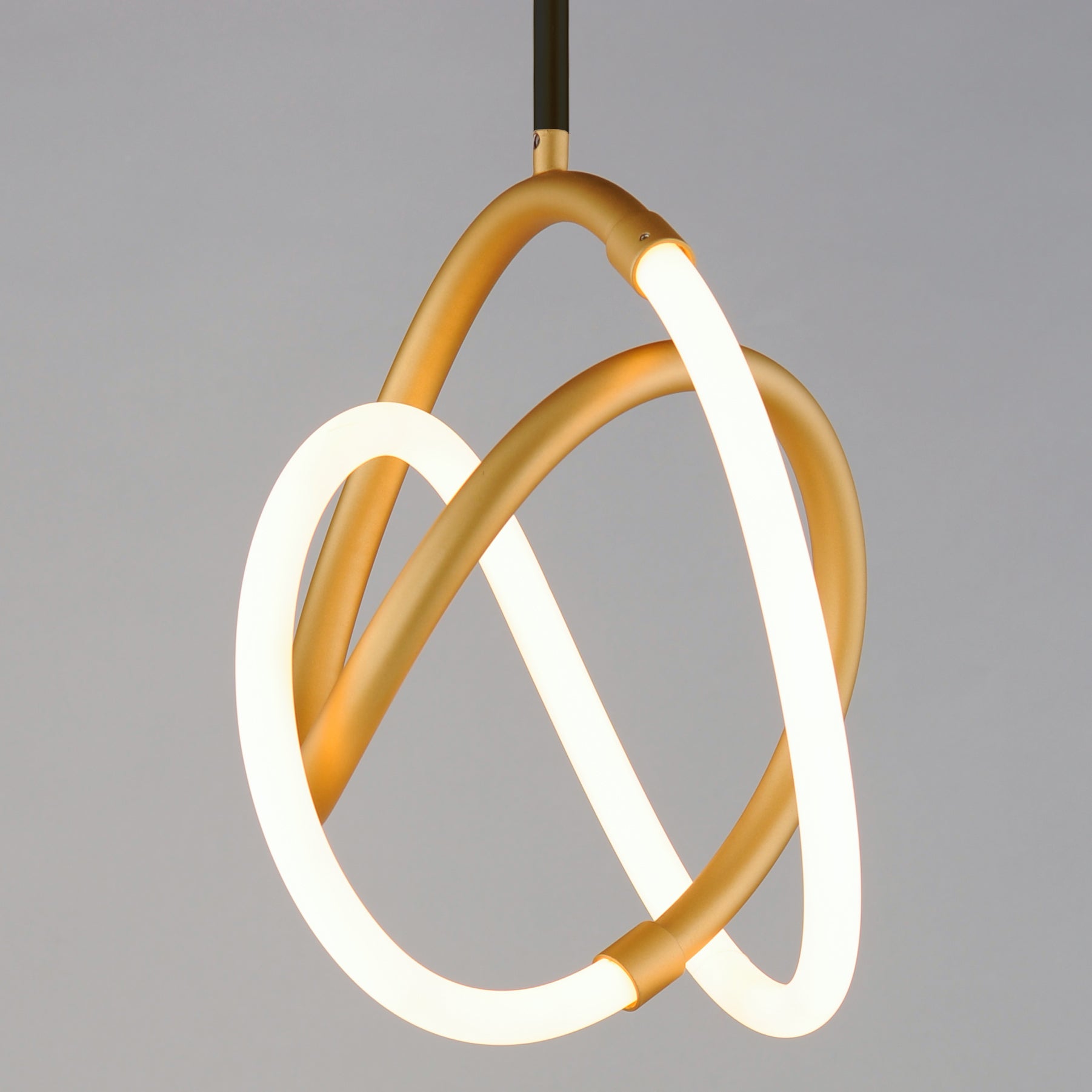 Mobius 12" LED Mini Pendant Black/Gold by ET2