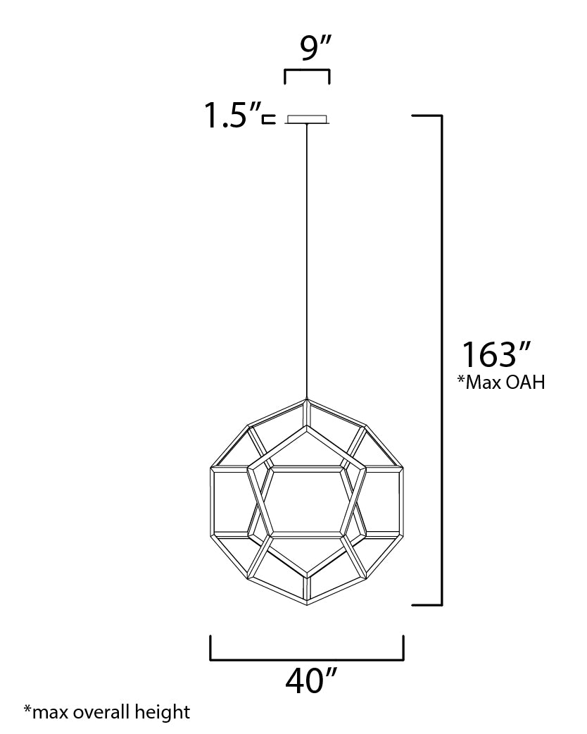 Penta x-Large LED Pendant Black by ET2