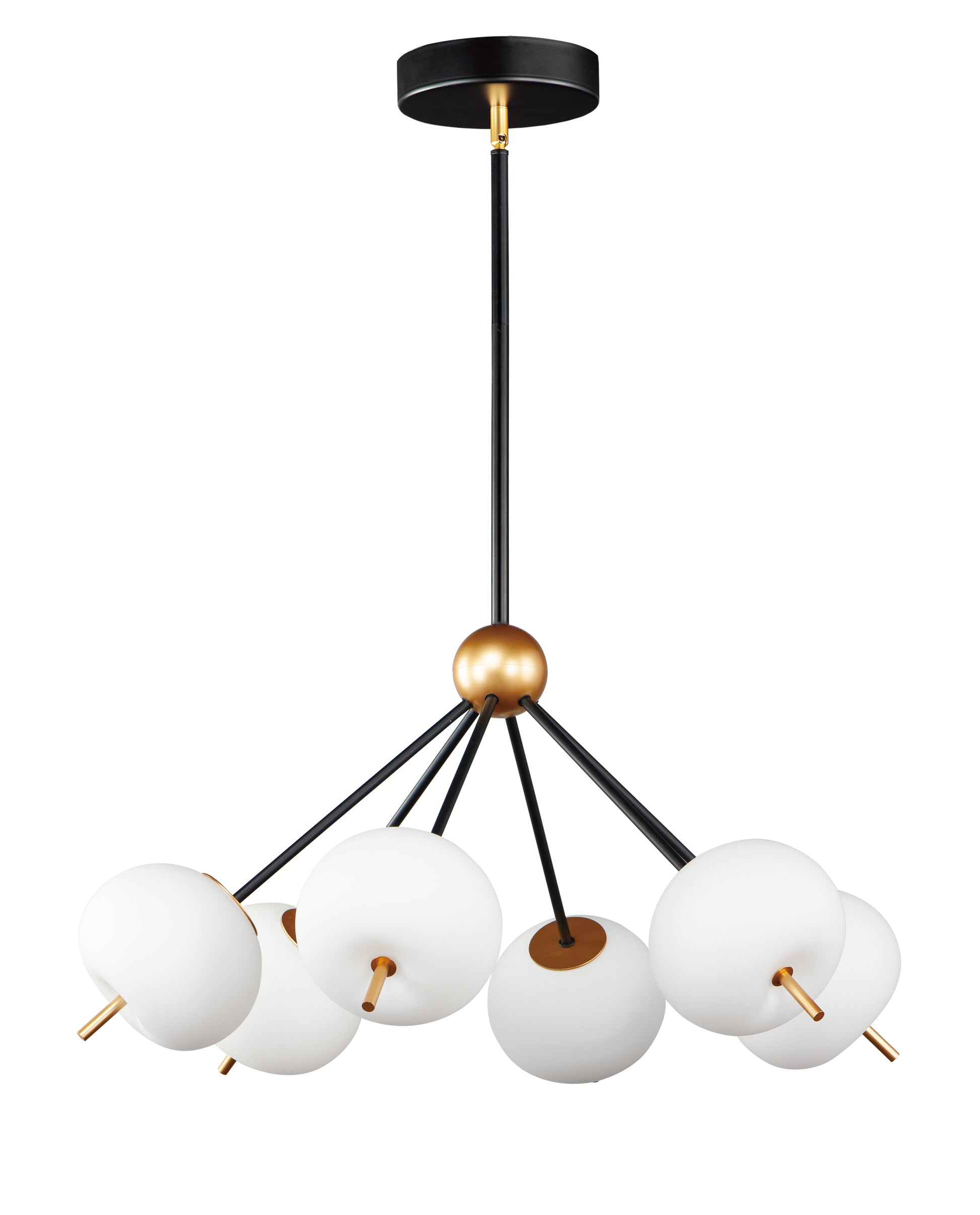 Quest 6-Light LED Pendant Black/Gold by ET2