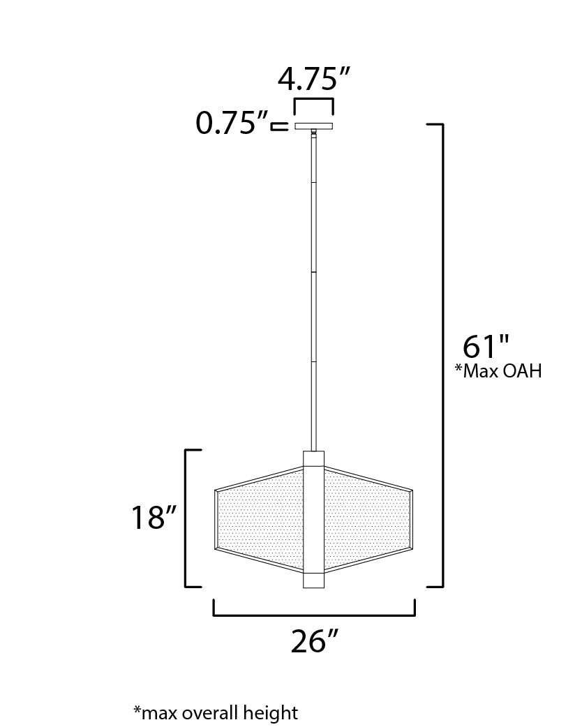 Telstar 26" Wide LED Pendant Natural Aged Brass by ET2