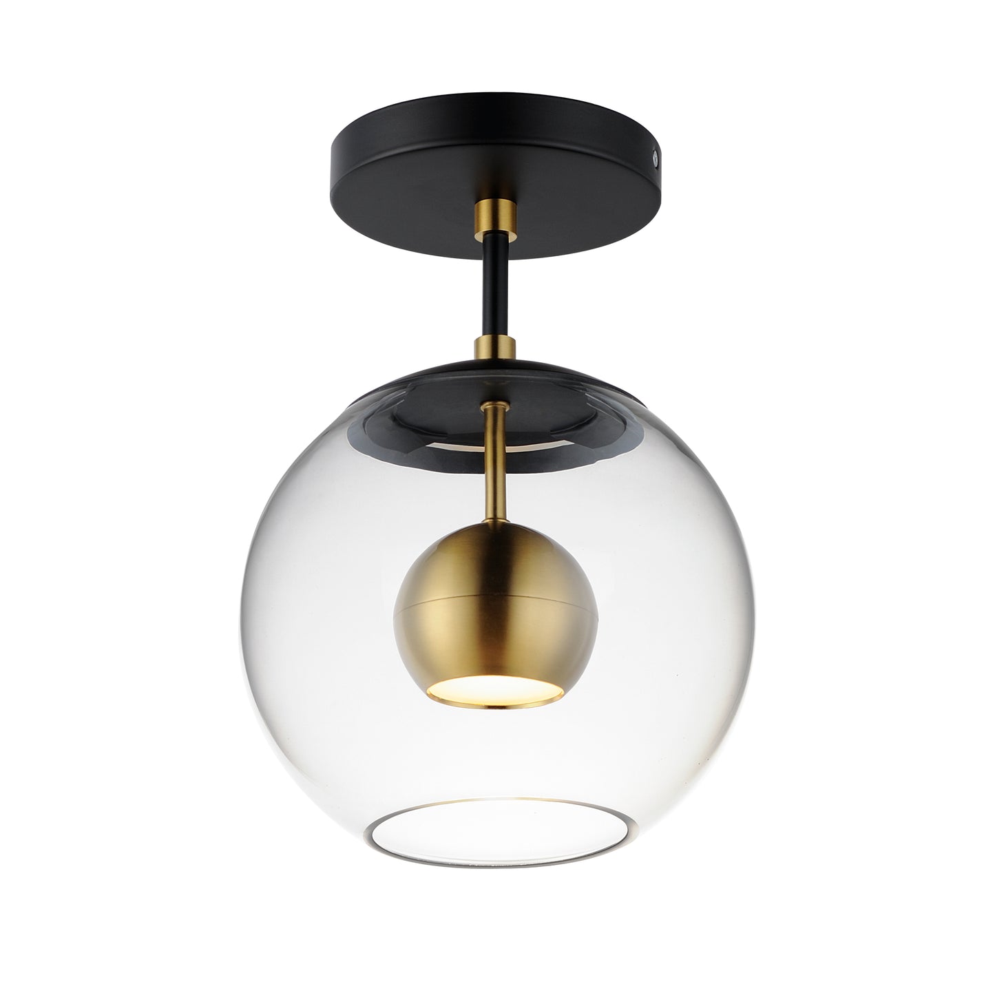 Nucleus LED Flush Mount Black/Natural Aged Brass by ET2