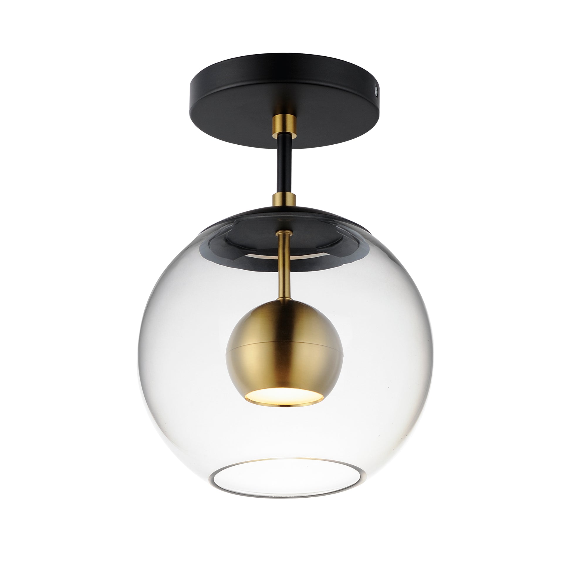 Nucleus LED Flush Mount Black/Natural Aged Brass by ET2