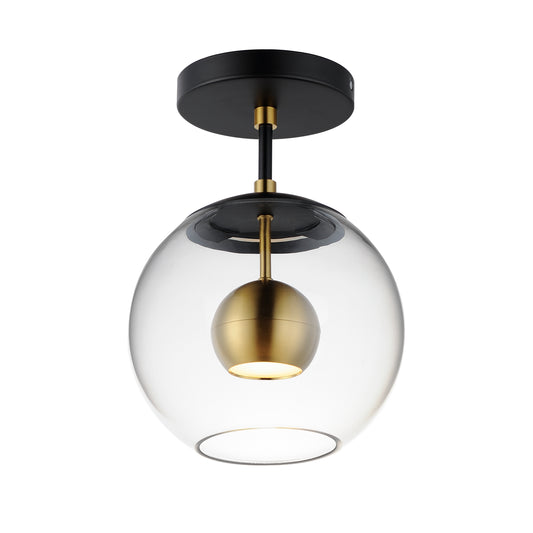 Nucleus LED Flush Mount Black/Natural Aged Brass by ET2
