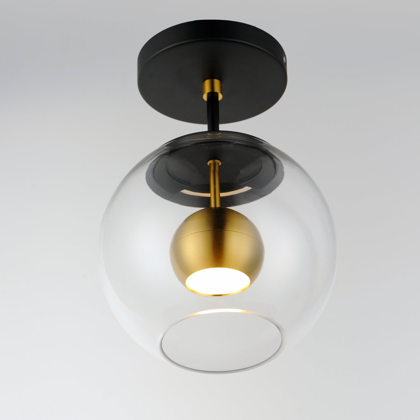Nucleus LED Flush Mount Black/Natural Aged Brass by ET2