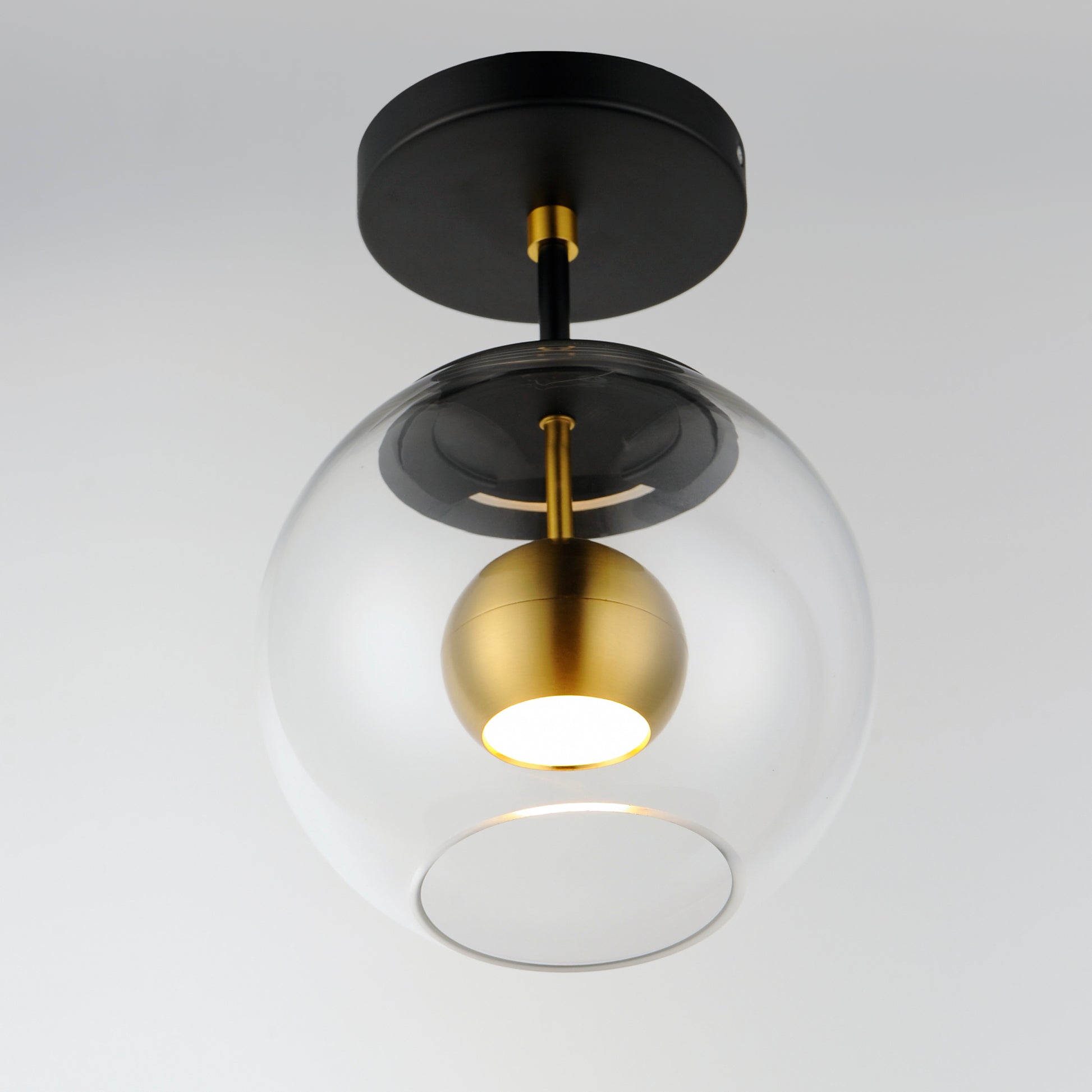 Nucleus LED Flush Mount Black/Natural Aged Brass by ET2