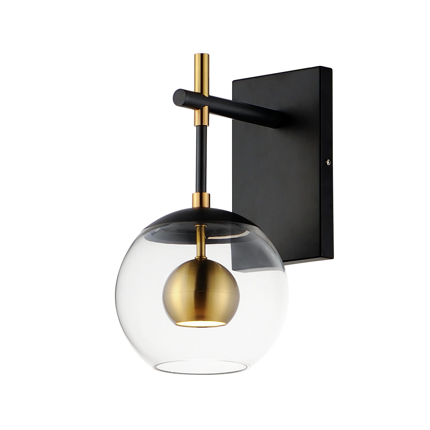 Nucleus LED Wall Sconce Black/Natural Aged Brass by ET2