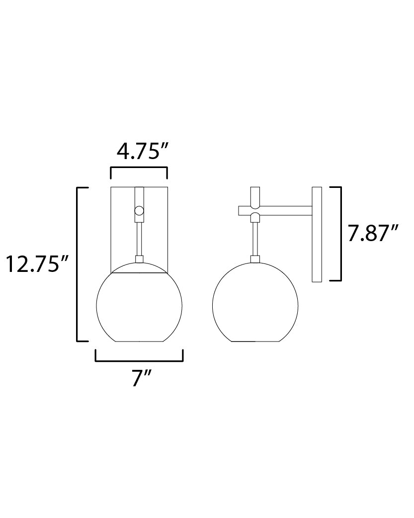 Nucleus LED Wall Sconce Black/Natural Aged Brass by ET2
