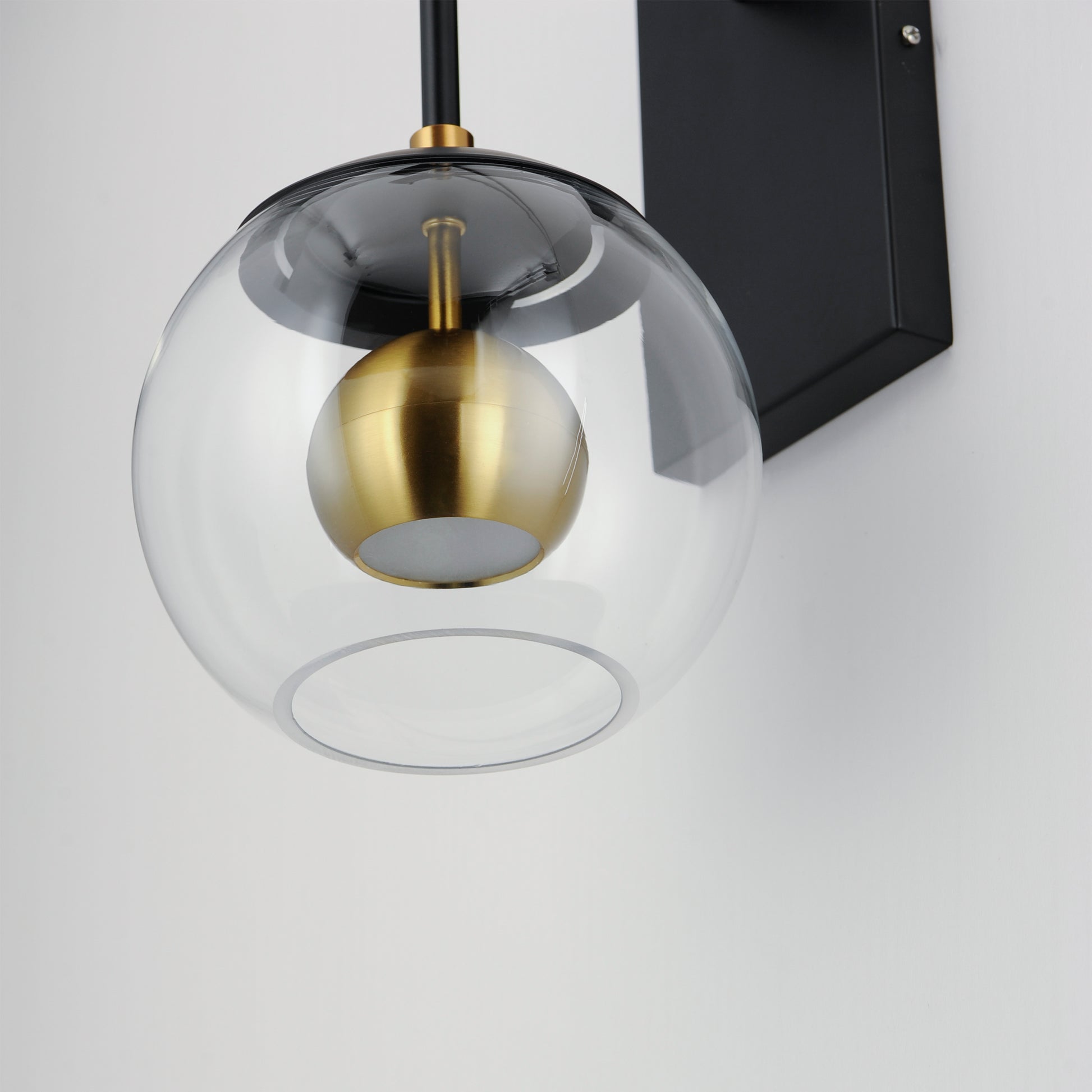 Nucleus LED Wall Sconce Black/Natural Aged Brass by ET2
