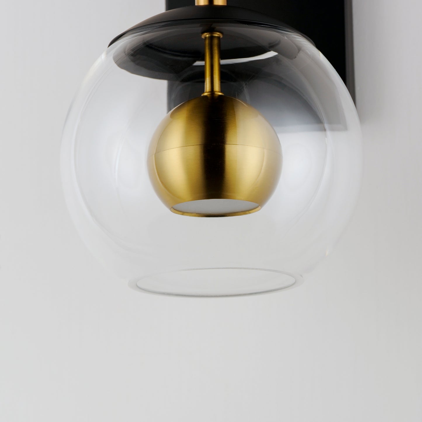 Nucleus LED Wall Sconce Black/Natural Aged Brass by ET2