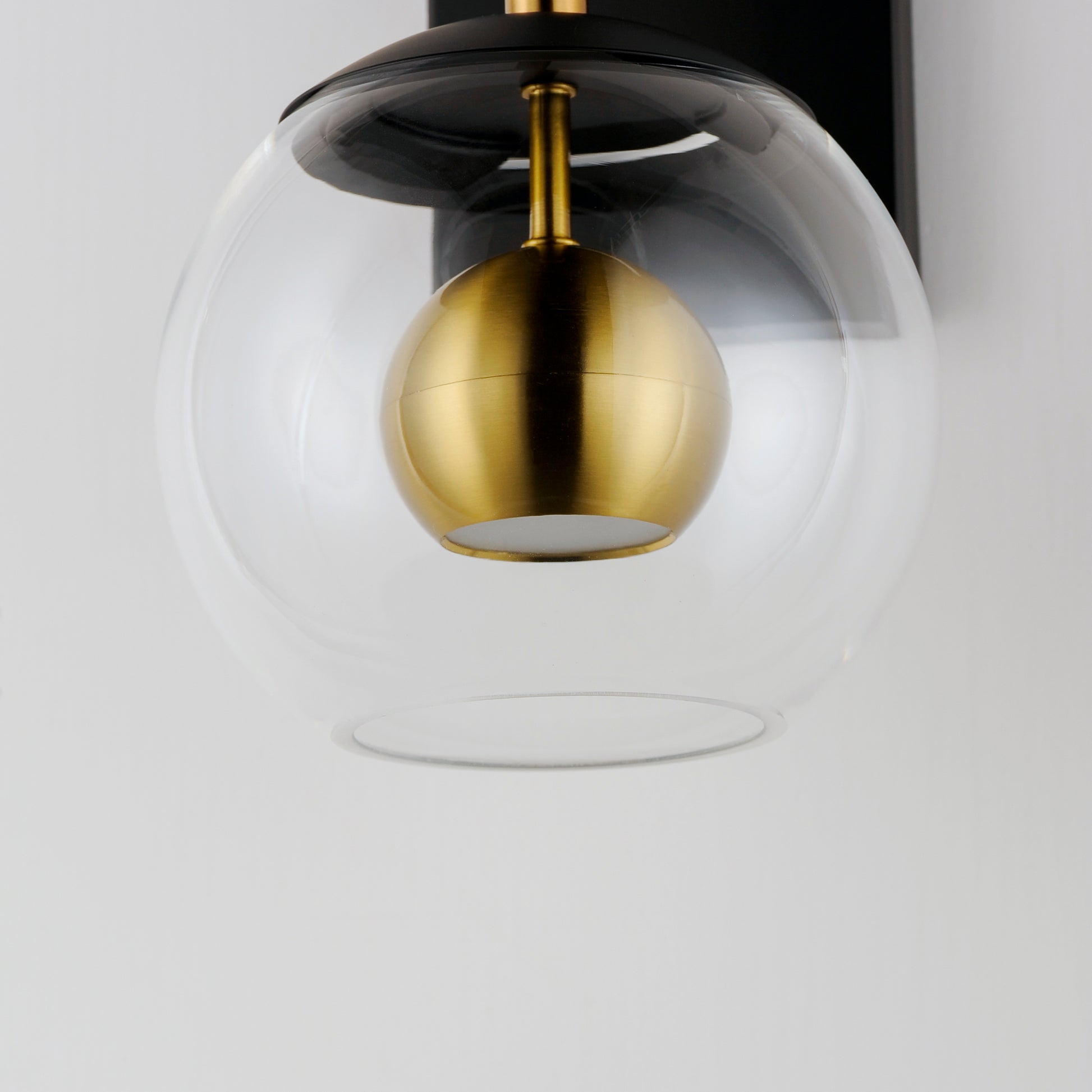 Nucleus LED Wall Sconce Black/Natural Aged Brass by ET2