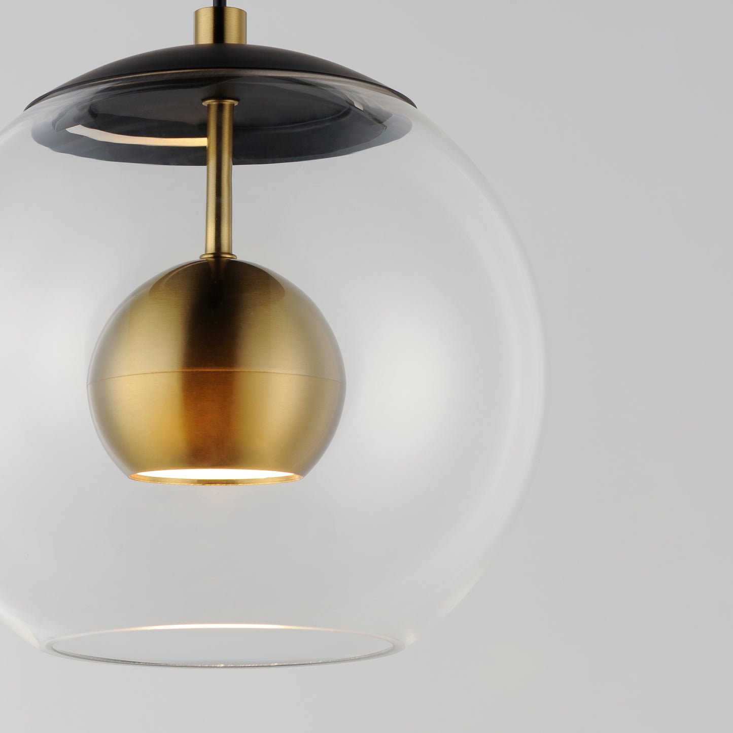 Nucleus 9" LED Pendant Black/Natural Aged Brass by ET2