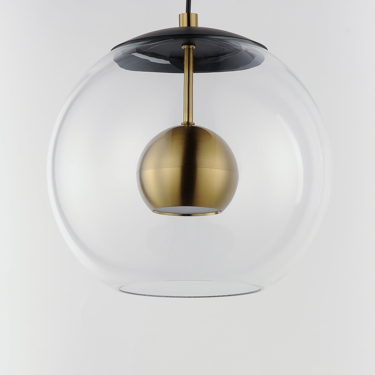 Nucleus 11" LED Pendant Black/Natural Aged Brass by ET2