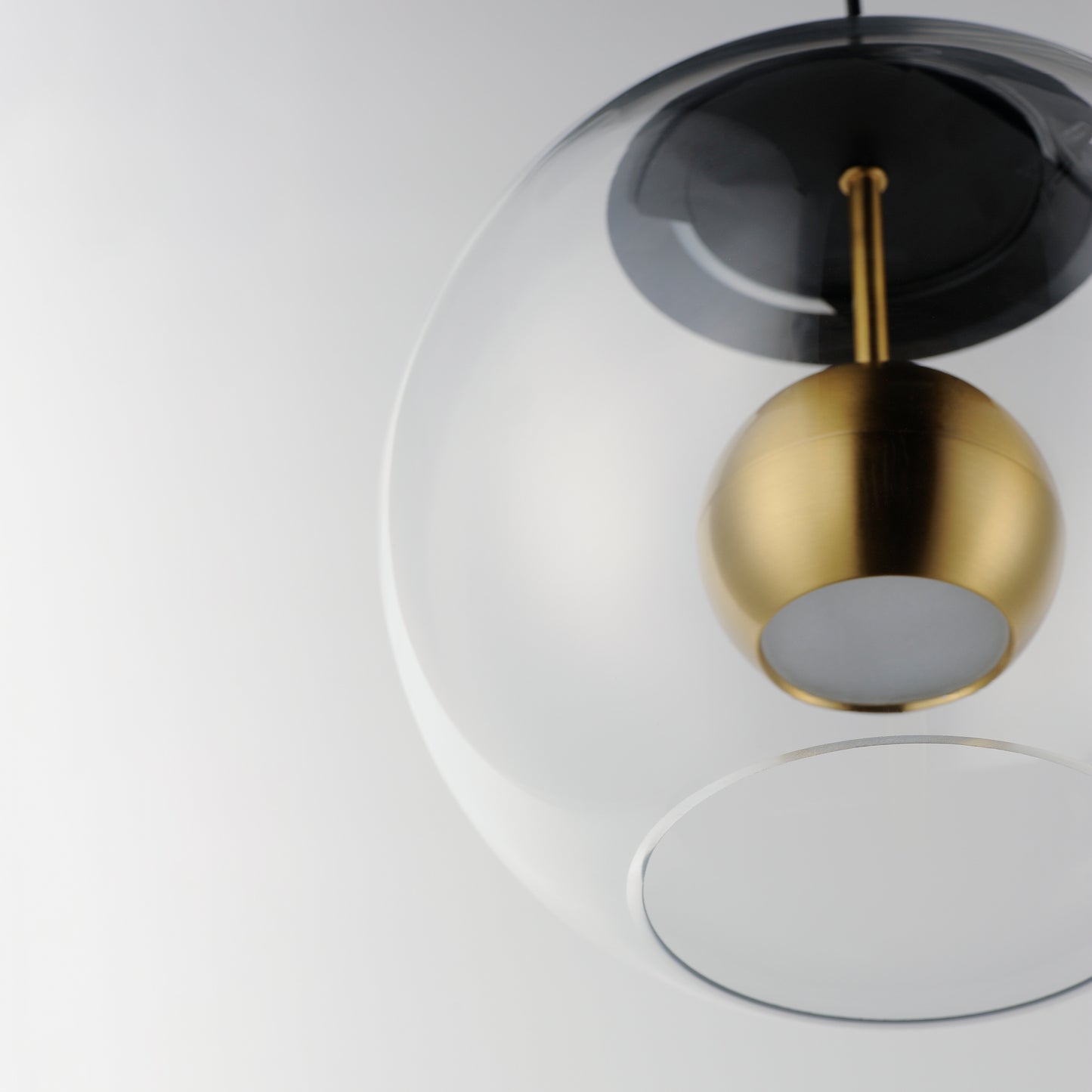 Nucleus 11" LED Pendant Black/Natural Aged Brass by ET2