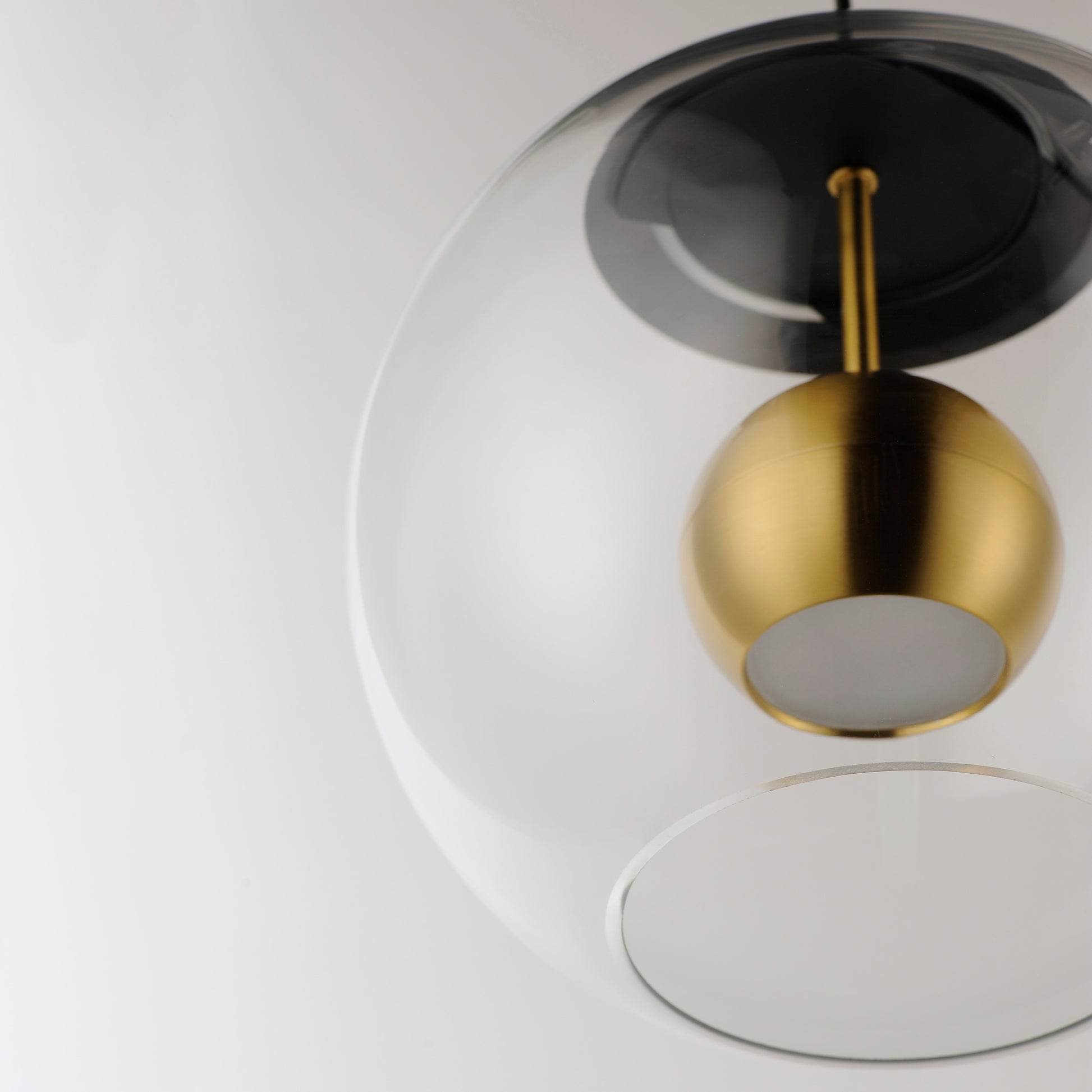 Nucleus 3-Light LED Pendant Black/Natural Aged Brass by ET2