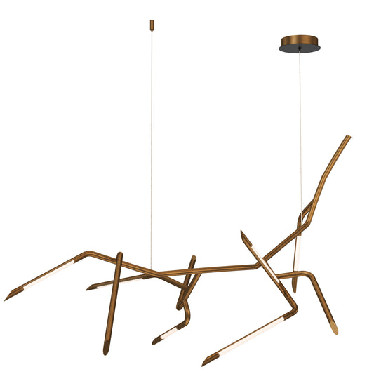Scion 50" LED Pendant Weathered Brass by ET2