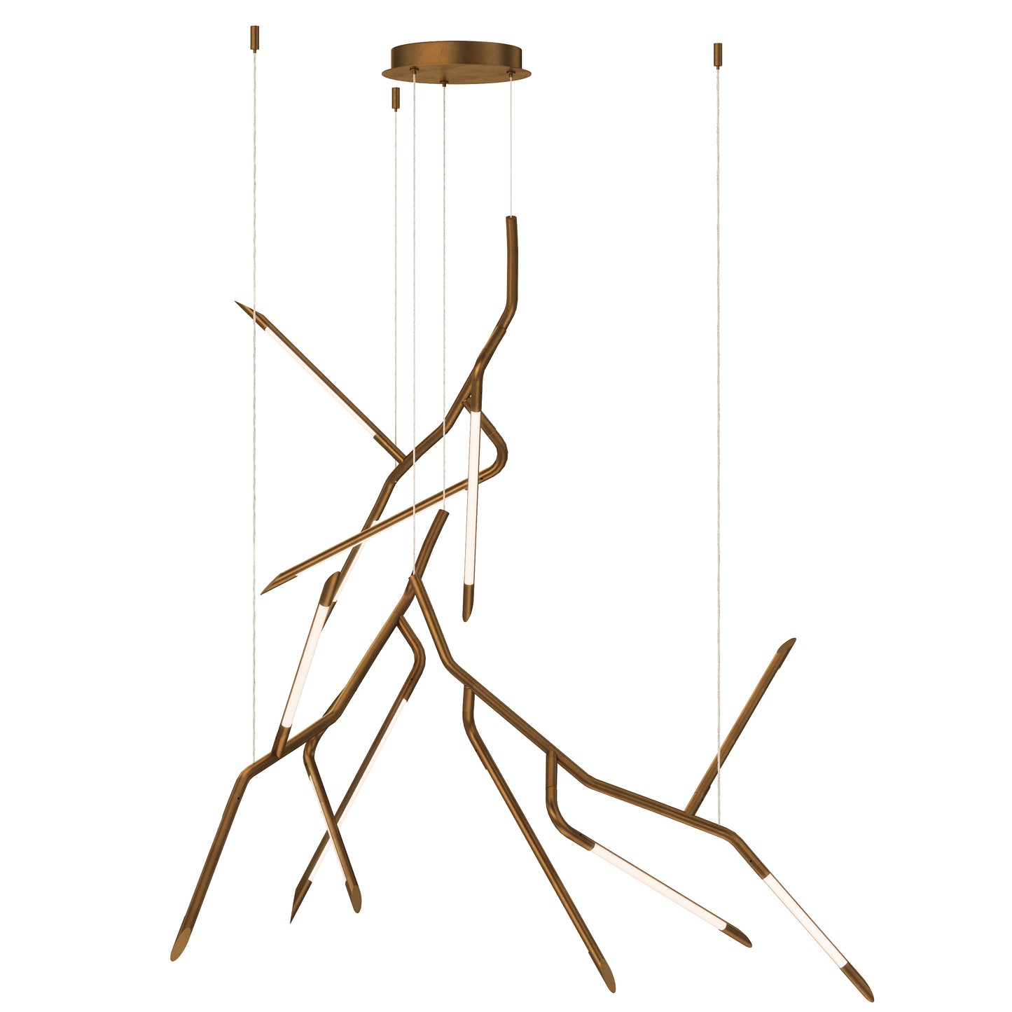 Scion 53" 3-Light LED Pendant Weathered Brass by ET2