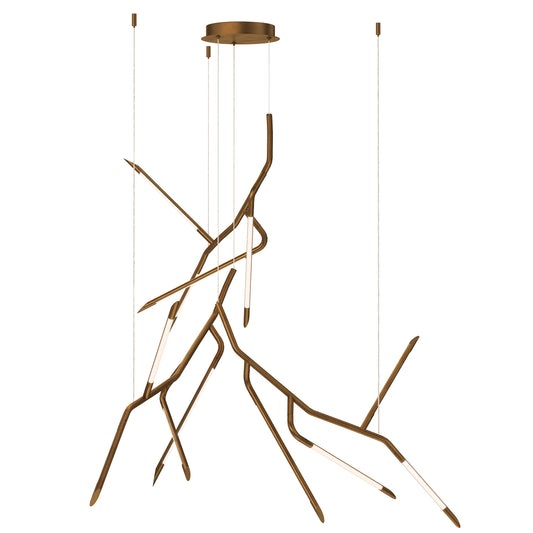 Scion 53" 3-Light LED Pendant Weathered Brass by ET2