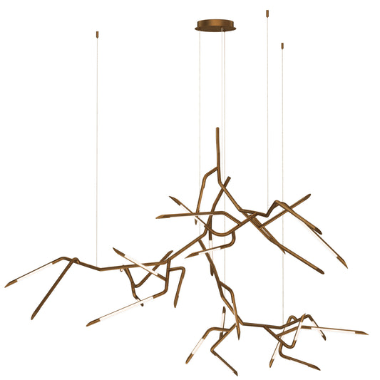 Scion 80" 3-Light LED Pendant Weathered Brass by ET2