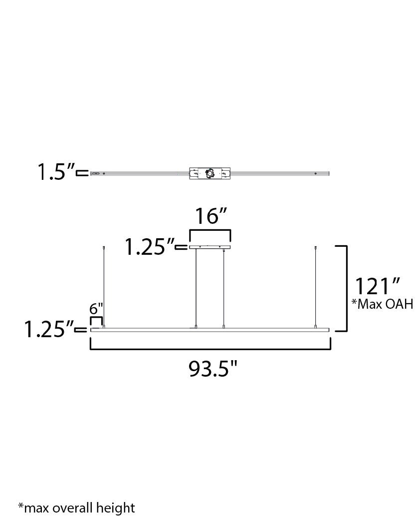 Continuum 96" LED Pendant White by ET2