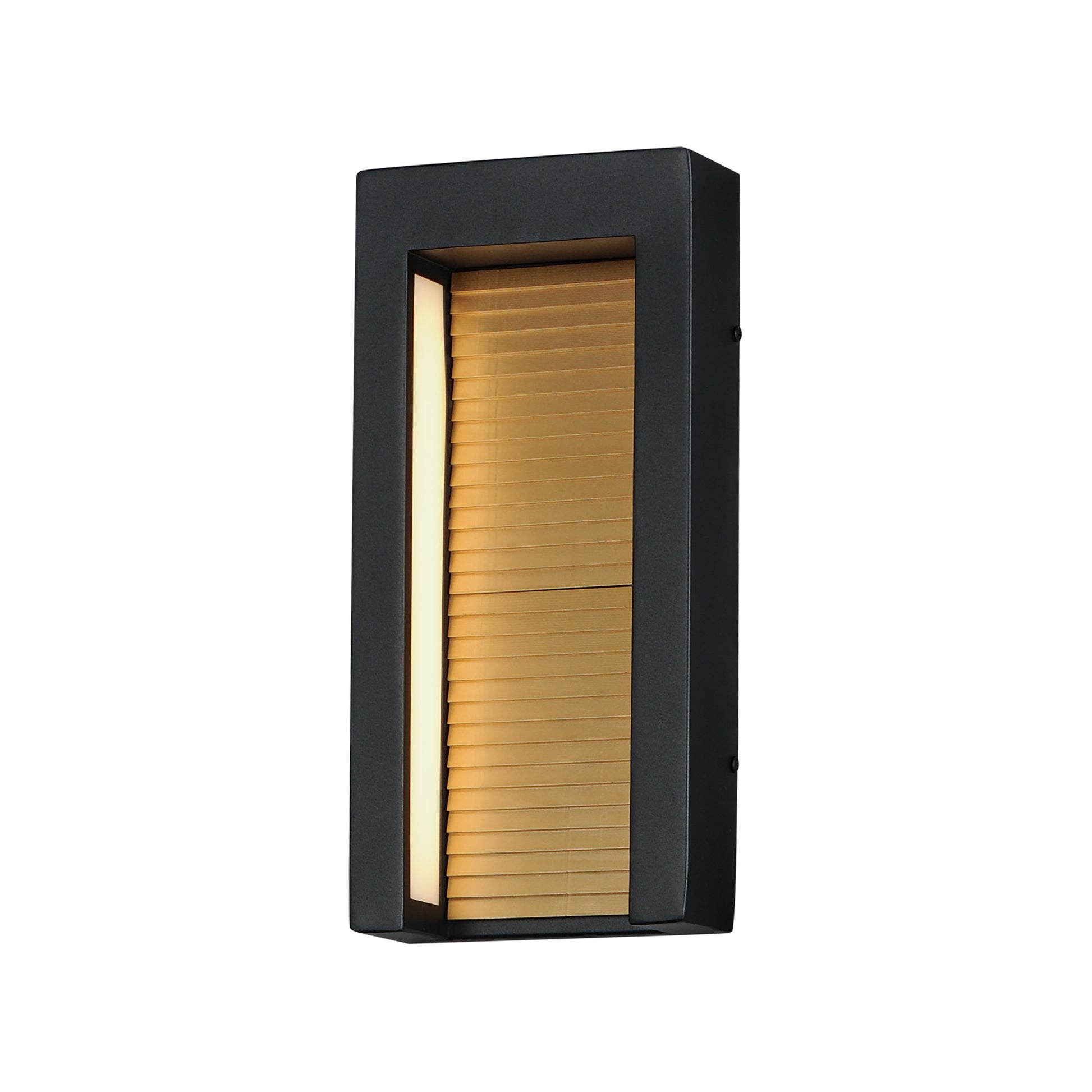 Alcove Medium LED Outdoor Wall Sconce Black/Gold by ET2