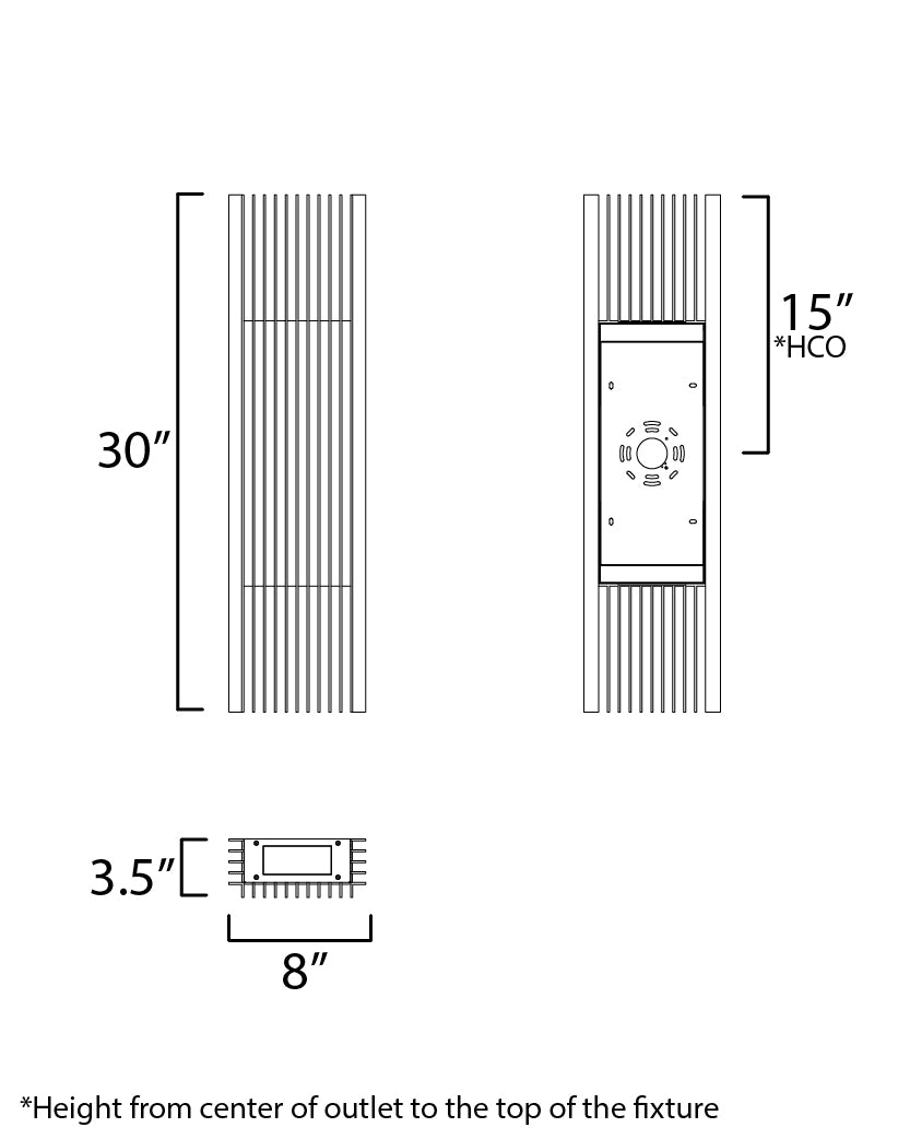 Rampart XL LED Outdoor Wall Sconce Black by ET2