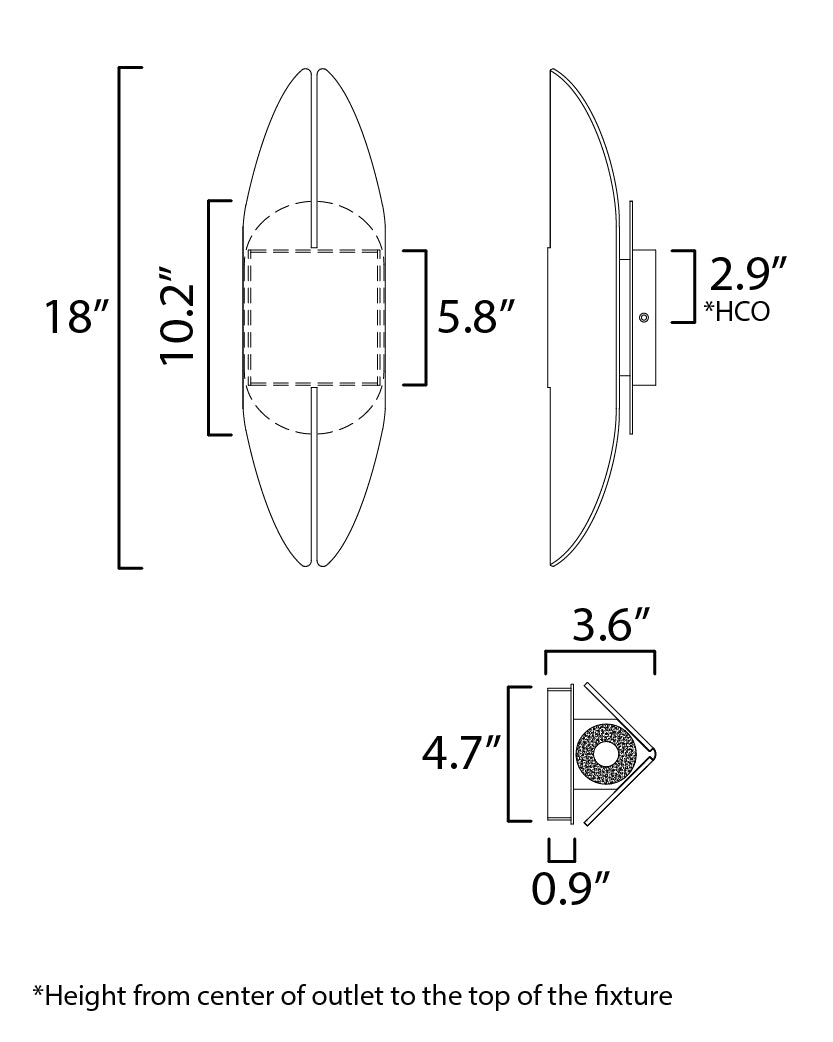 Tectonic 18" Outdoor LED Sconce Black/Antique Brass by ET2