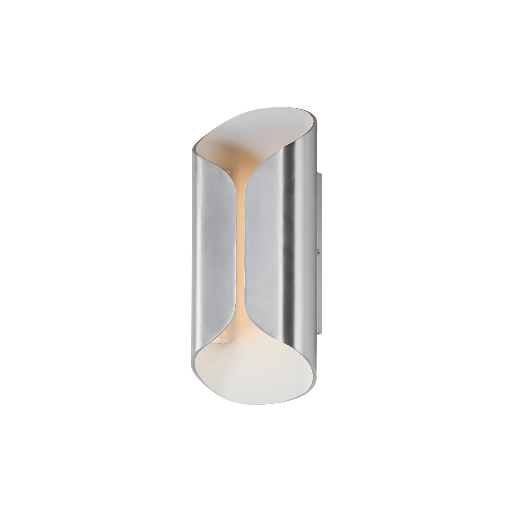 Folio 14" LED Outdoor Wall Sconce Satin Aluminum/White by ET2