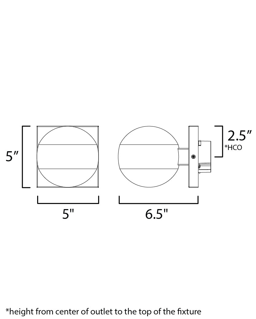 Modular Globe 2-Light LED Sconce Black by ET2