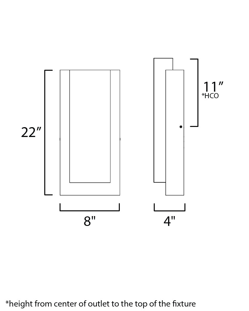 Tower Large LED Outdoor Wall Sconce Black by ET2