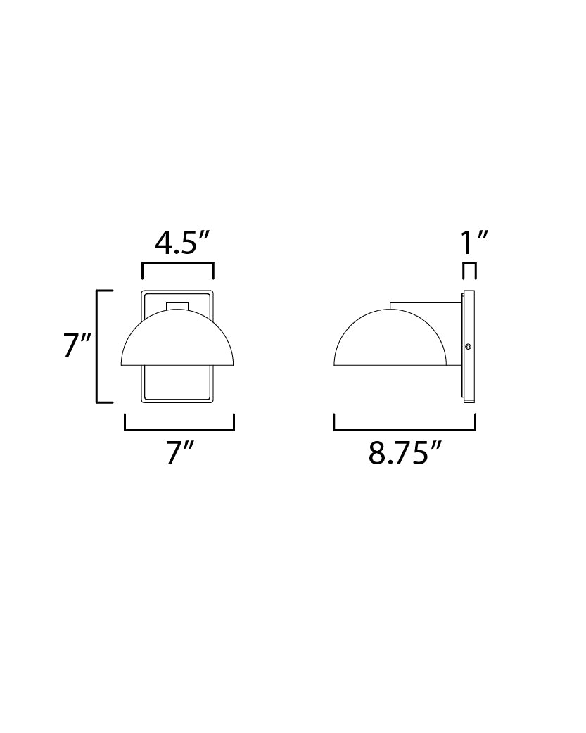 Cauldron 7" LED Outdoor Wall Sconce Black by ET2