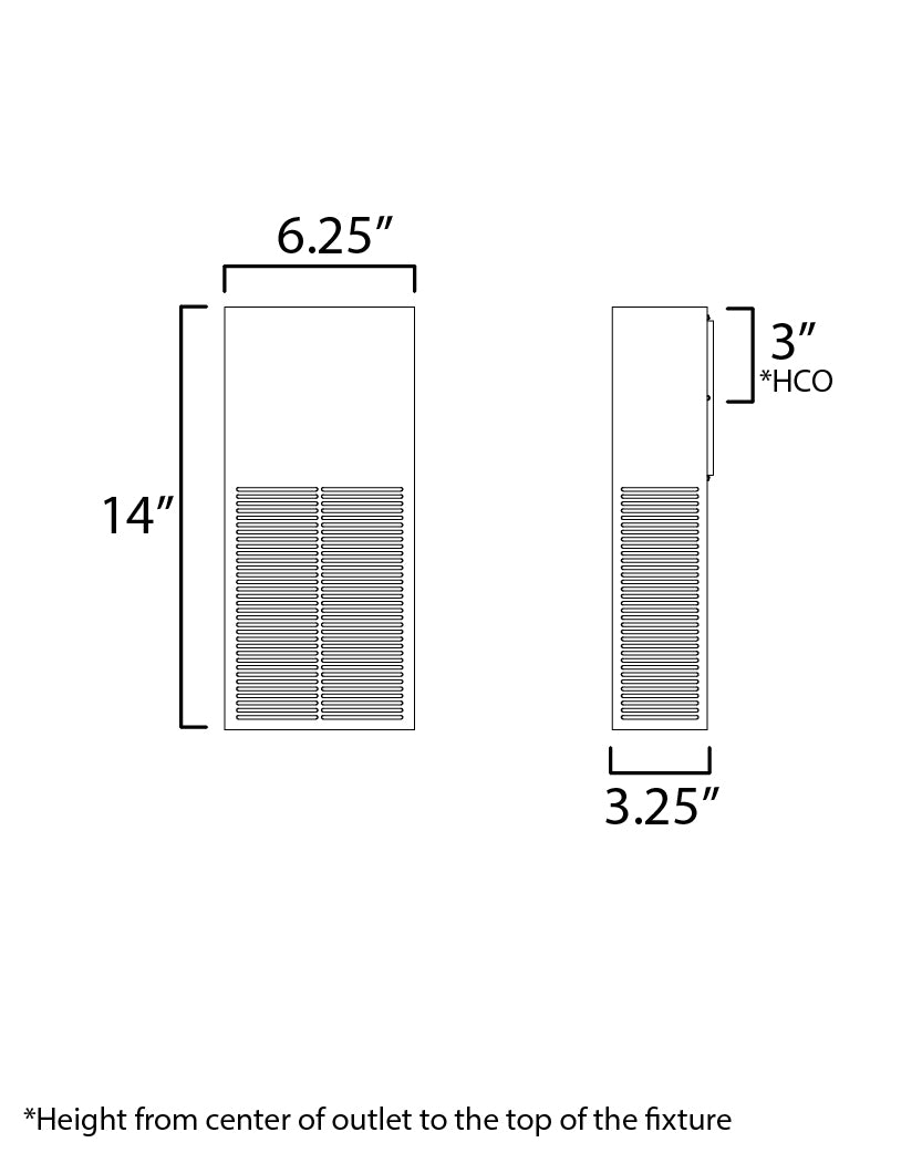Grate 14" LED Outdoor Wall Sconce Black by ET2