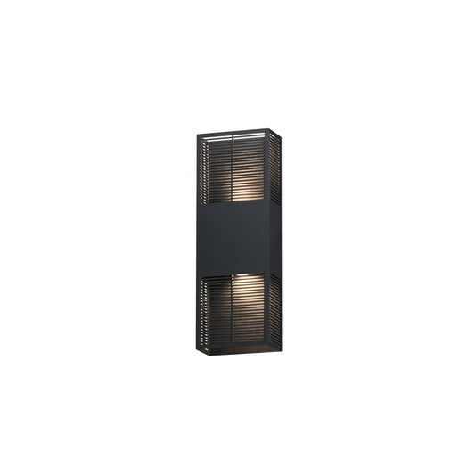 Grate 18" LED Outdoor Wall Sconce Black by ET2