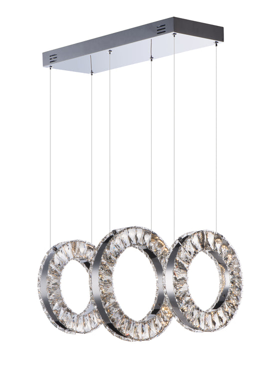 Charm 3-Light LED Linear Pendant Polished Chrome by ET2