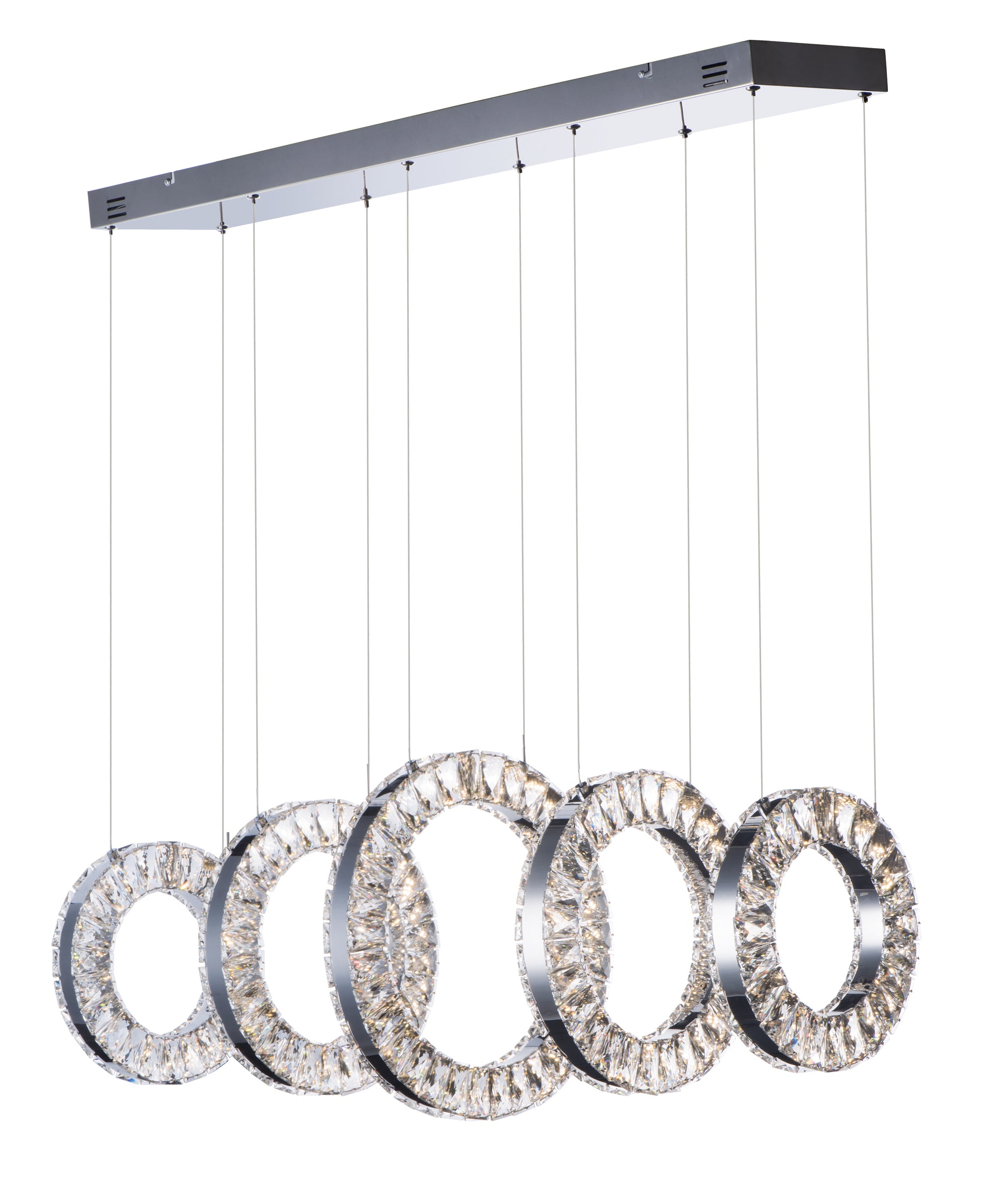 Charm 5-Light LED Linear Pendant Polished Chrome by ET2