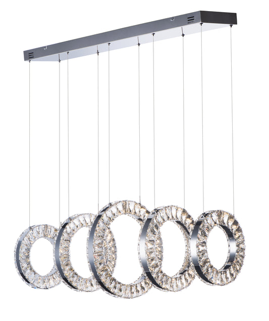 Charm 5-Light LED Linear Pendant Polished Chrome by ET2