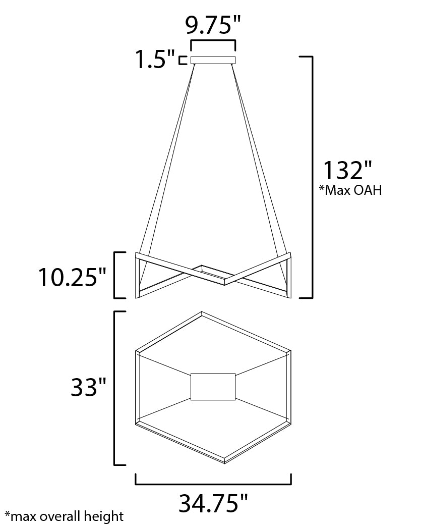 Stealth LED Pendant Black by ET2