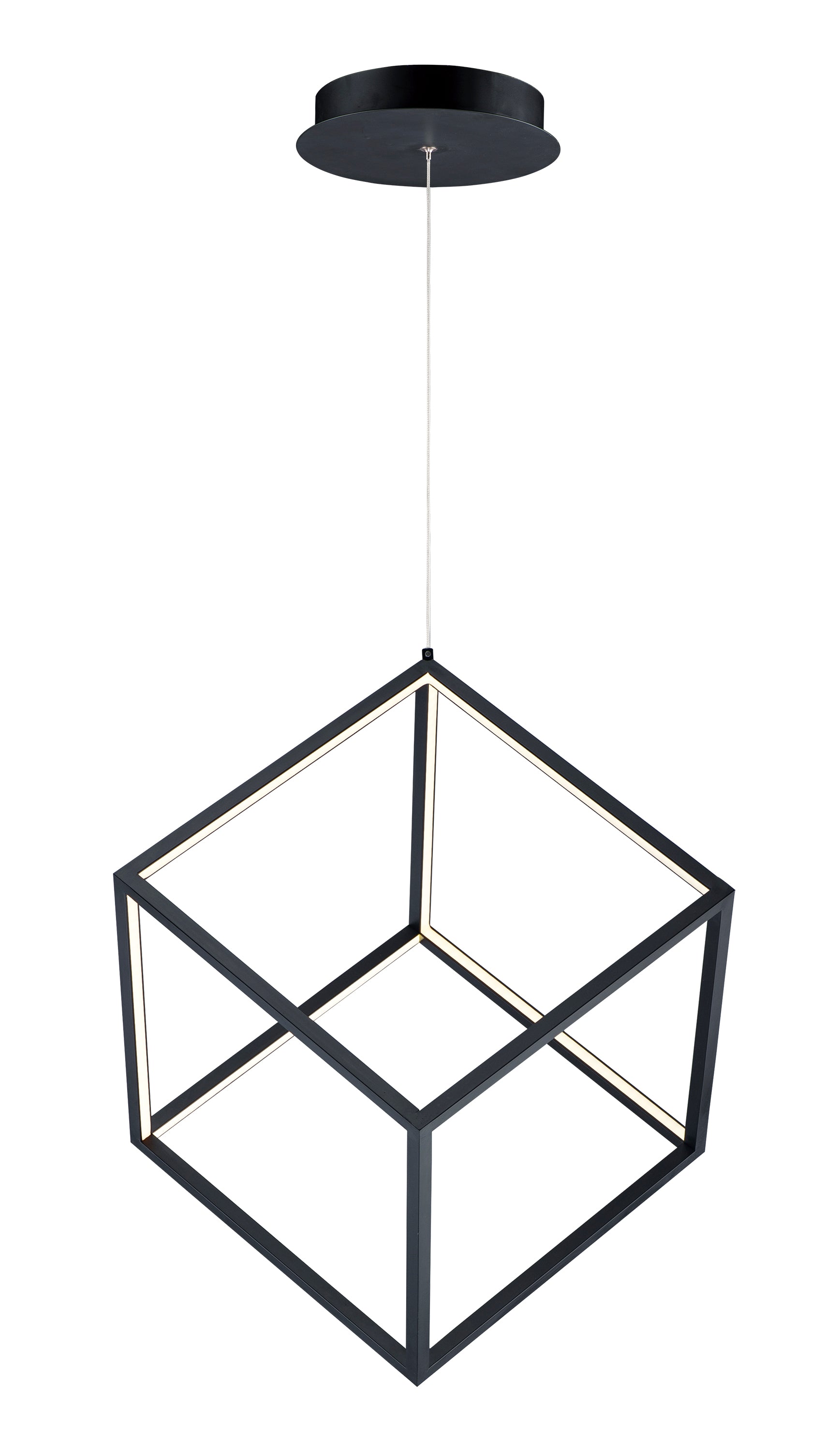 4 Square LED Pendant Black by ET2