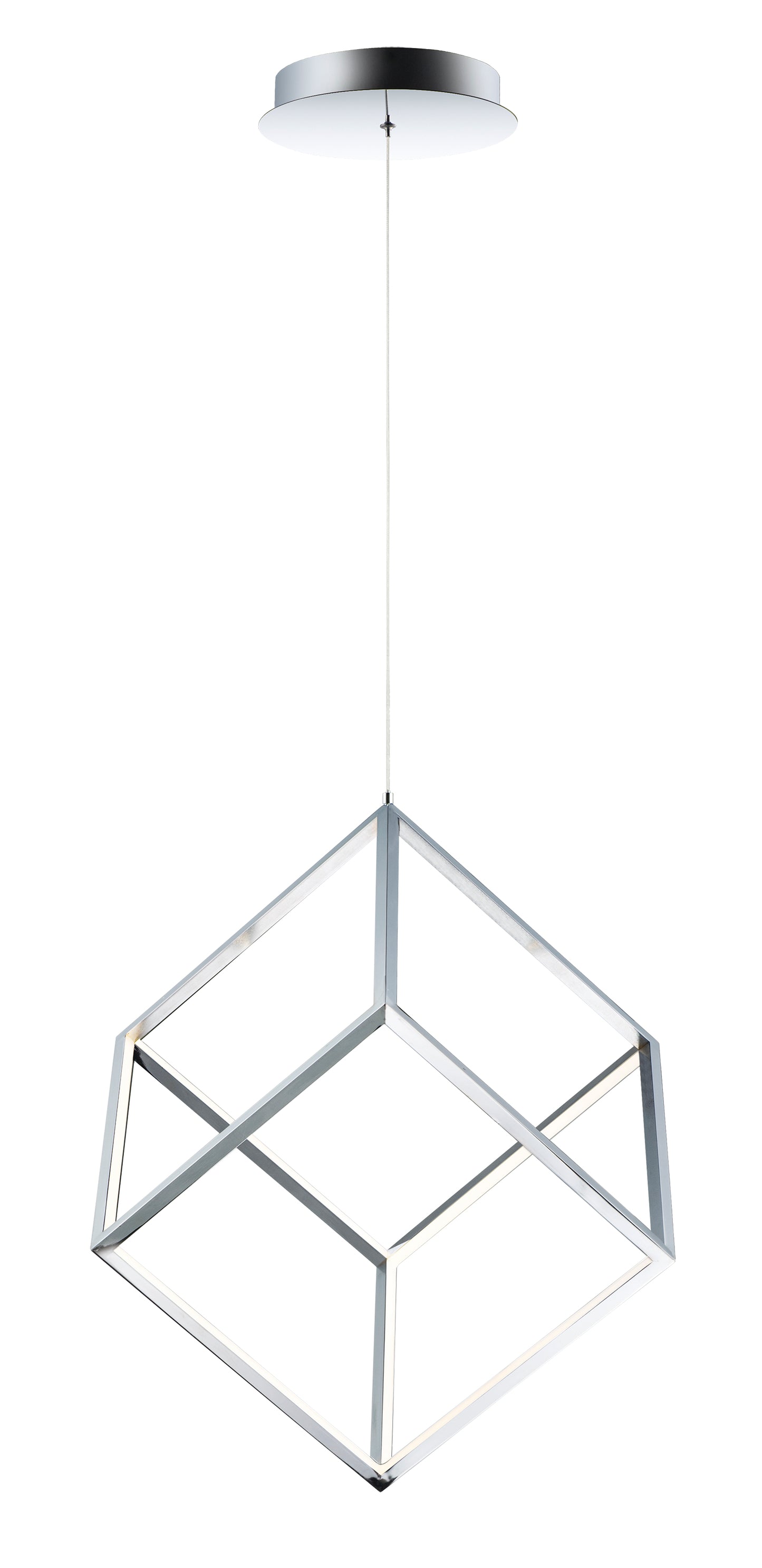 4 Square LED Pendant Polished Chrome by ET2