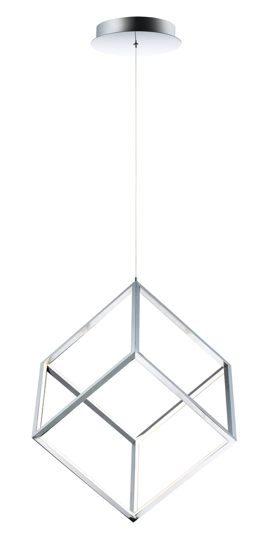 4 Square LED Pendant Polished Chrome by ET2