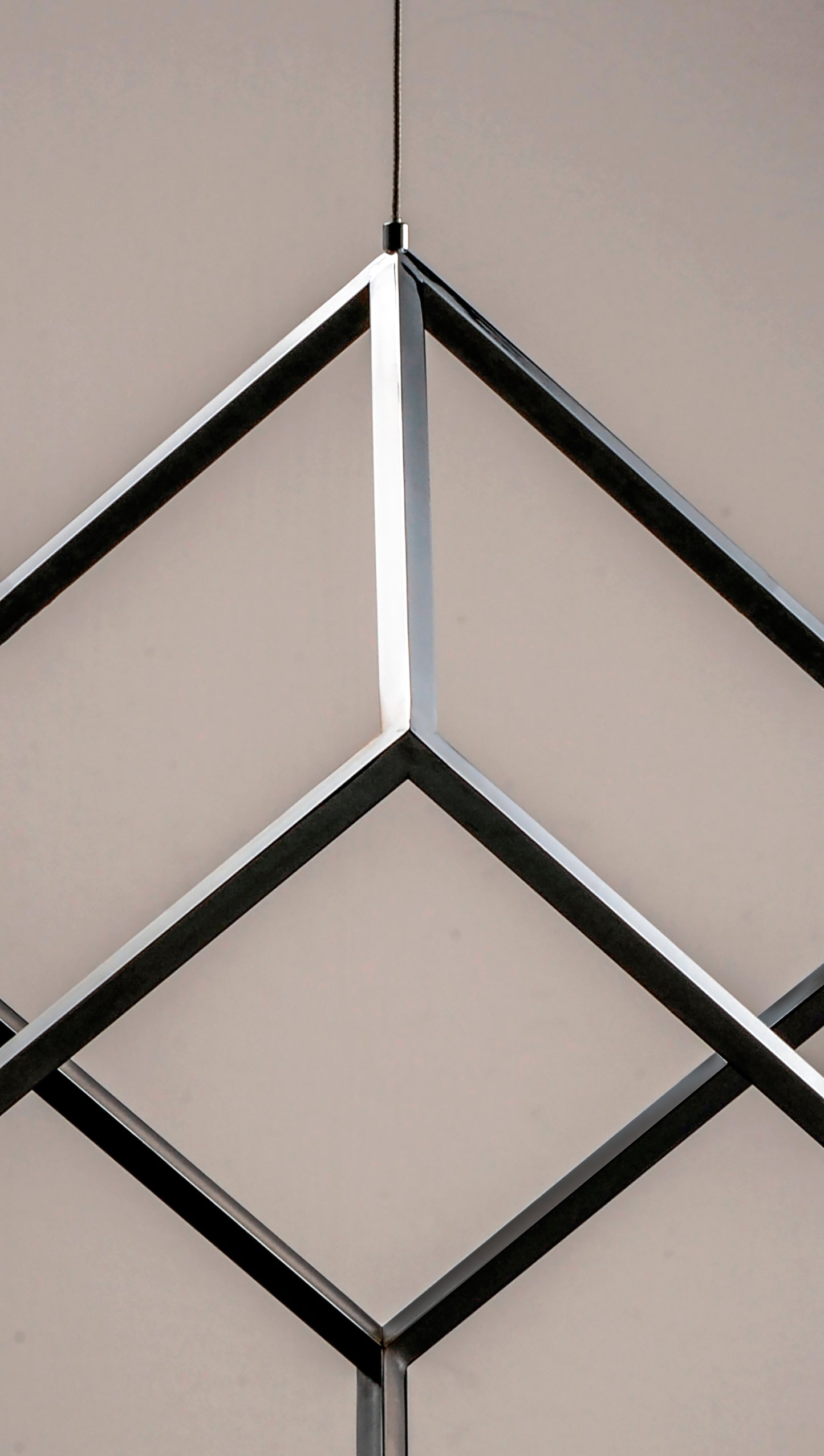 4 Square LED Pendant Polished Chrome by ET2