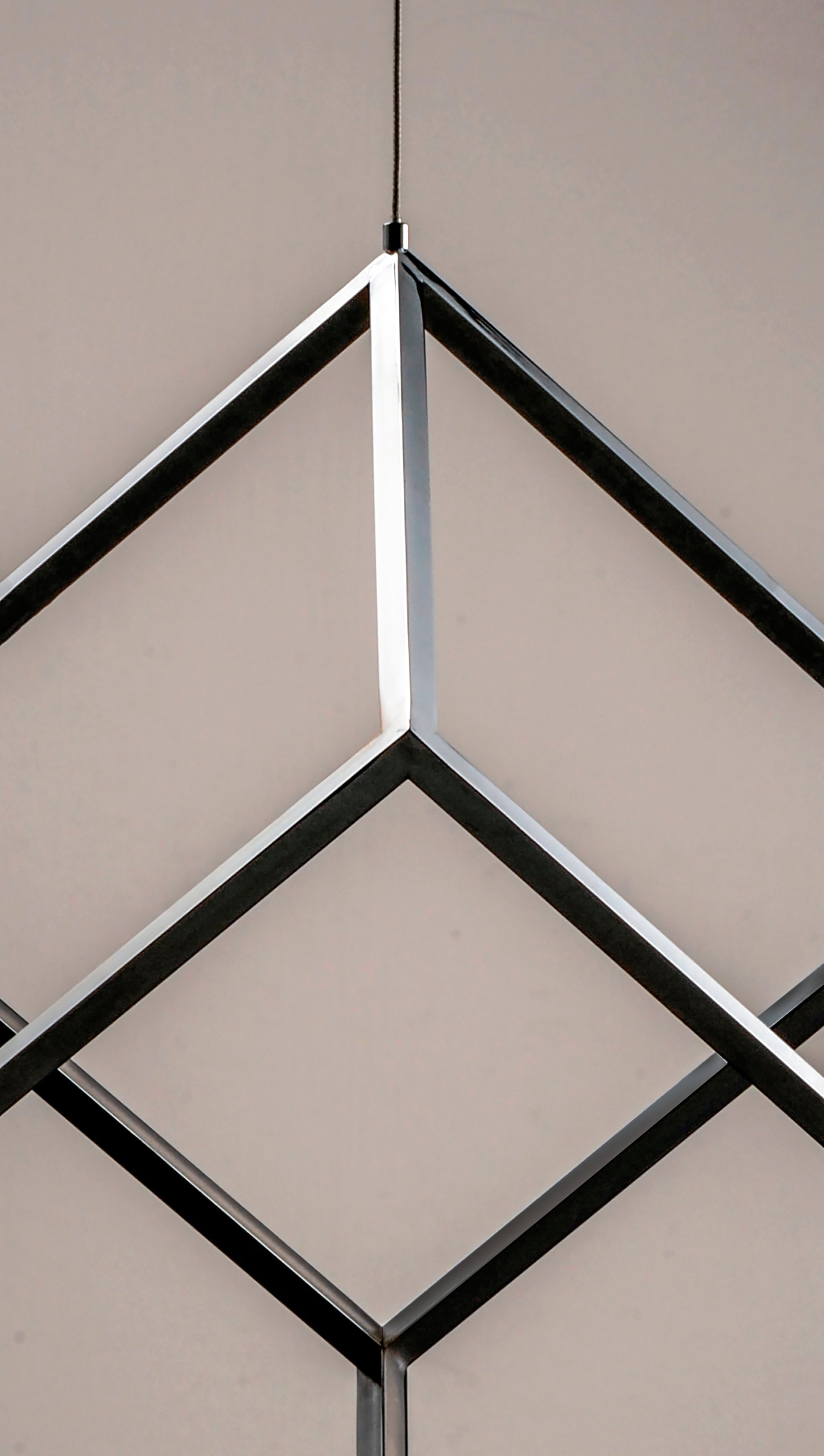 4 Square LED Pendant Polished Chrome by ET2