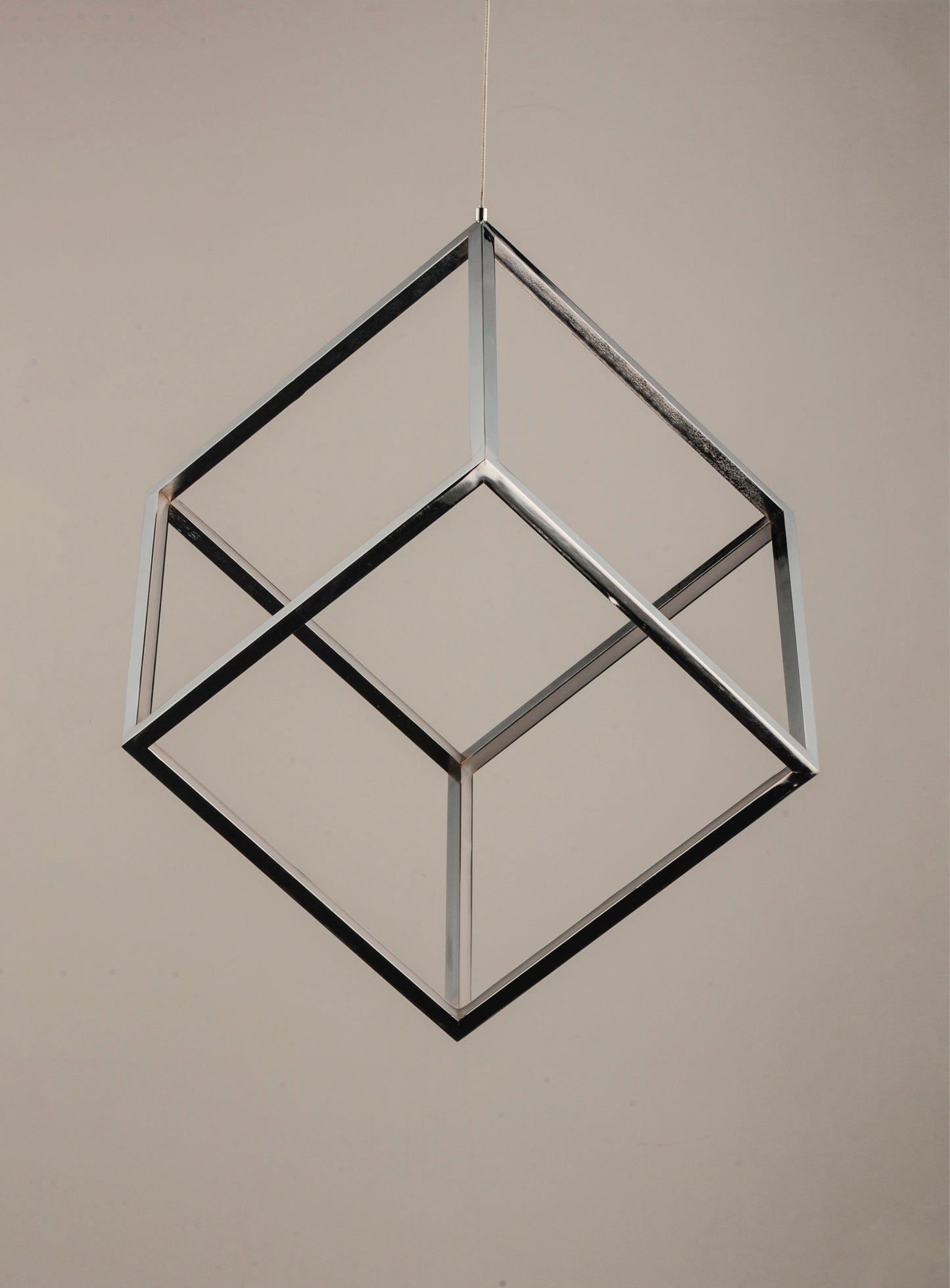 4 Square LED Pendant Polished Chrome by ET2