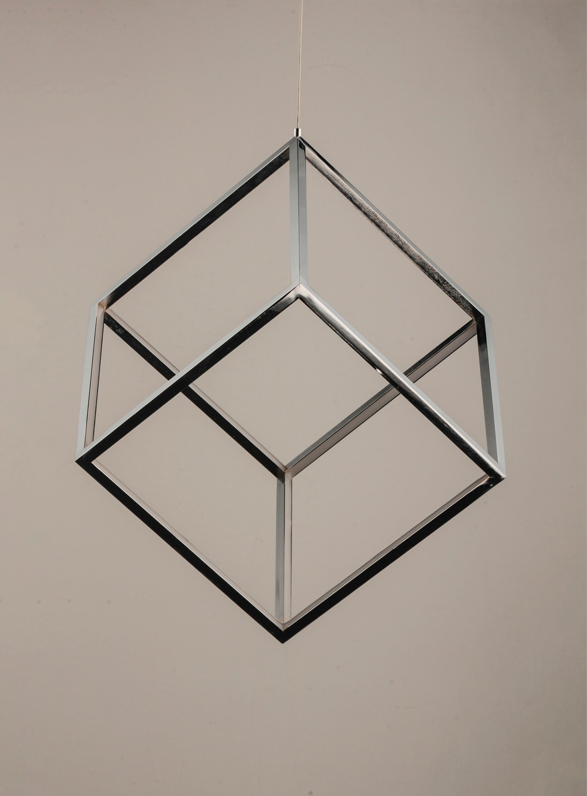 4 Square LED Pendant Polished Chrome by ET2