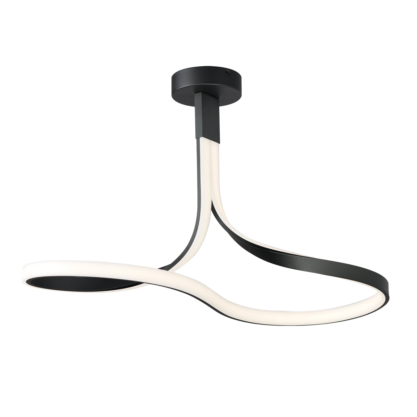 Serpentine LED Semi-Flush Mount Black by ET2