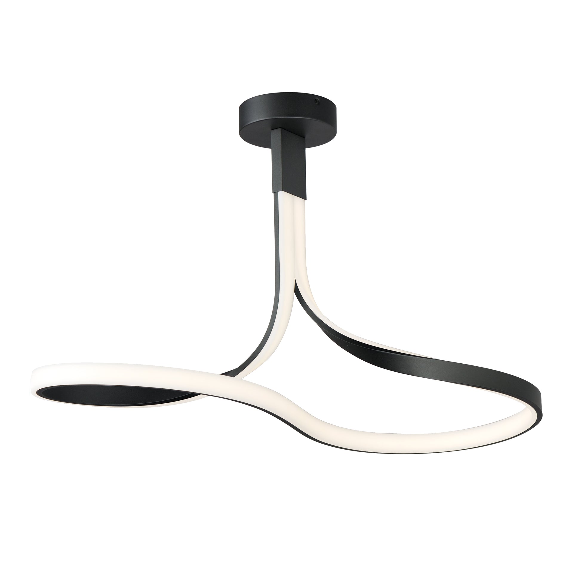 Serpentine LED Semi-Flush Mount Black by ET2