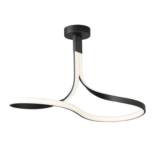Serpentine LED Semi-Flush Mount Black by ET2