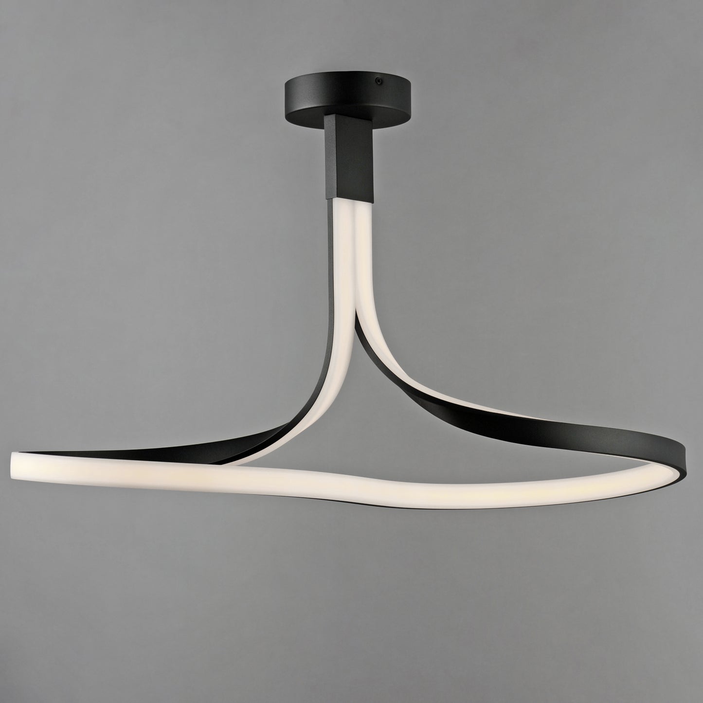 Serpentine LED Semi-Flush Mount Black by ET2