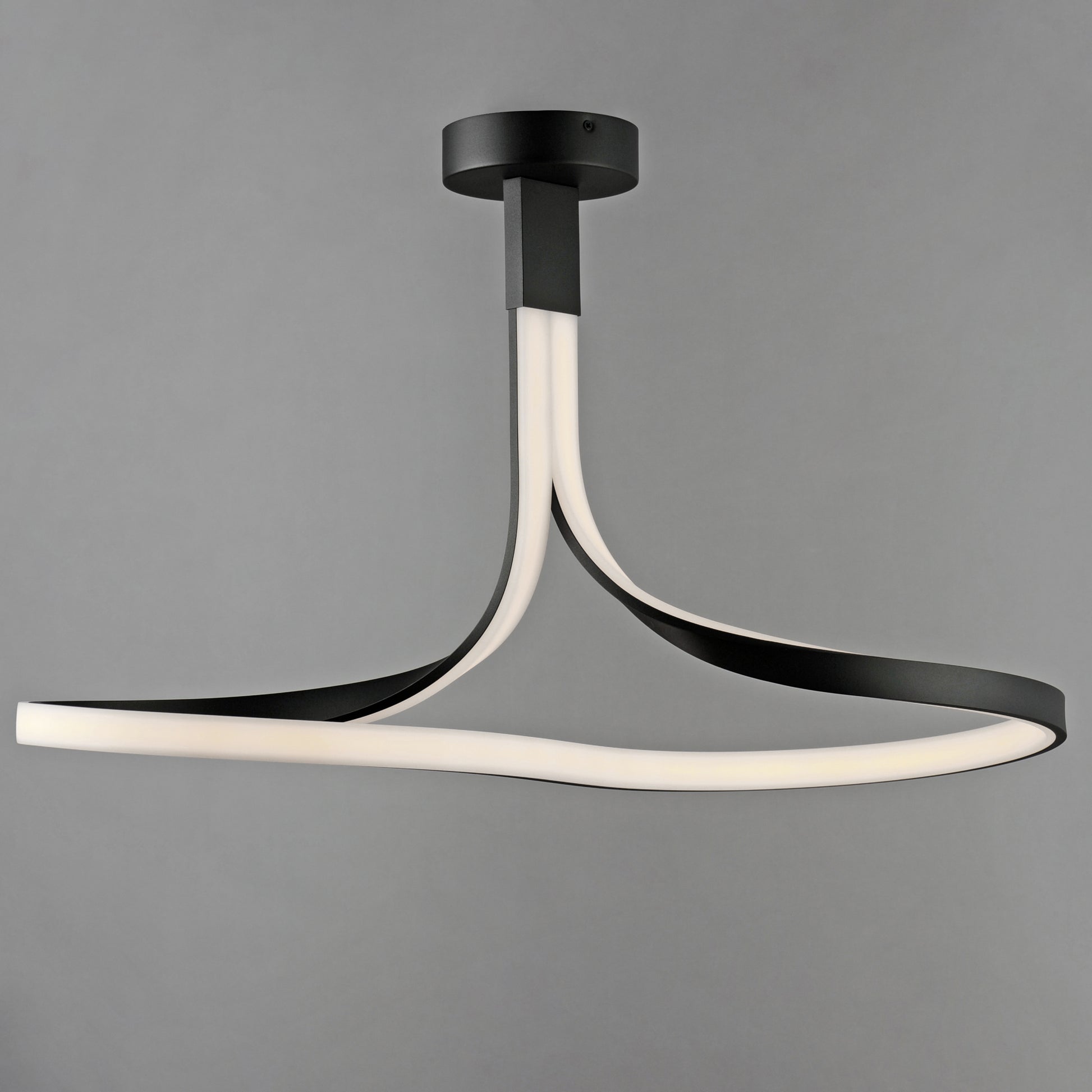 Serpentine LED Semi-Flush Mount Black by ET2